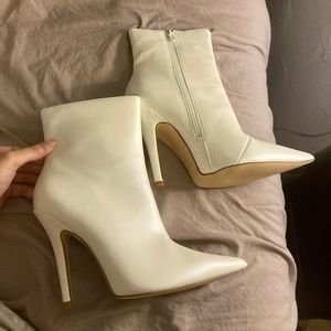 White fashion nova booties